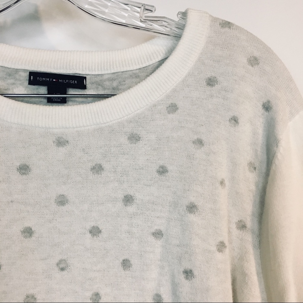 Tommy Hilfiger L Pullover Sweater Polka Dot Crew
